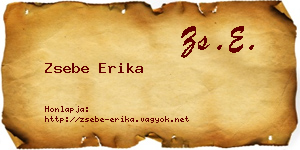 Zsebe Erika névjegykártya
